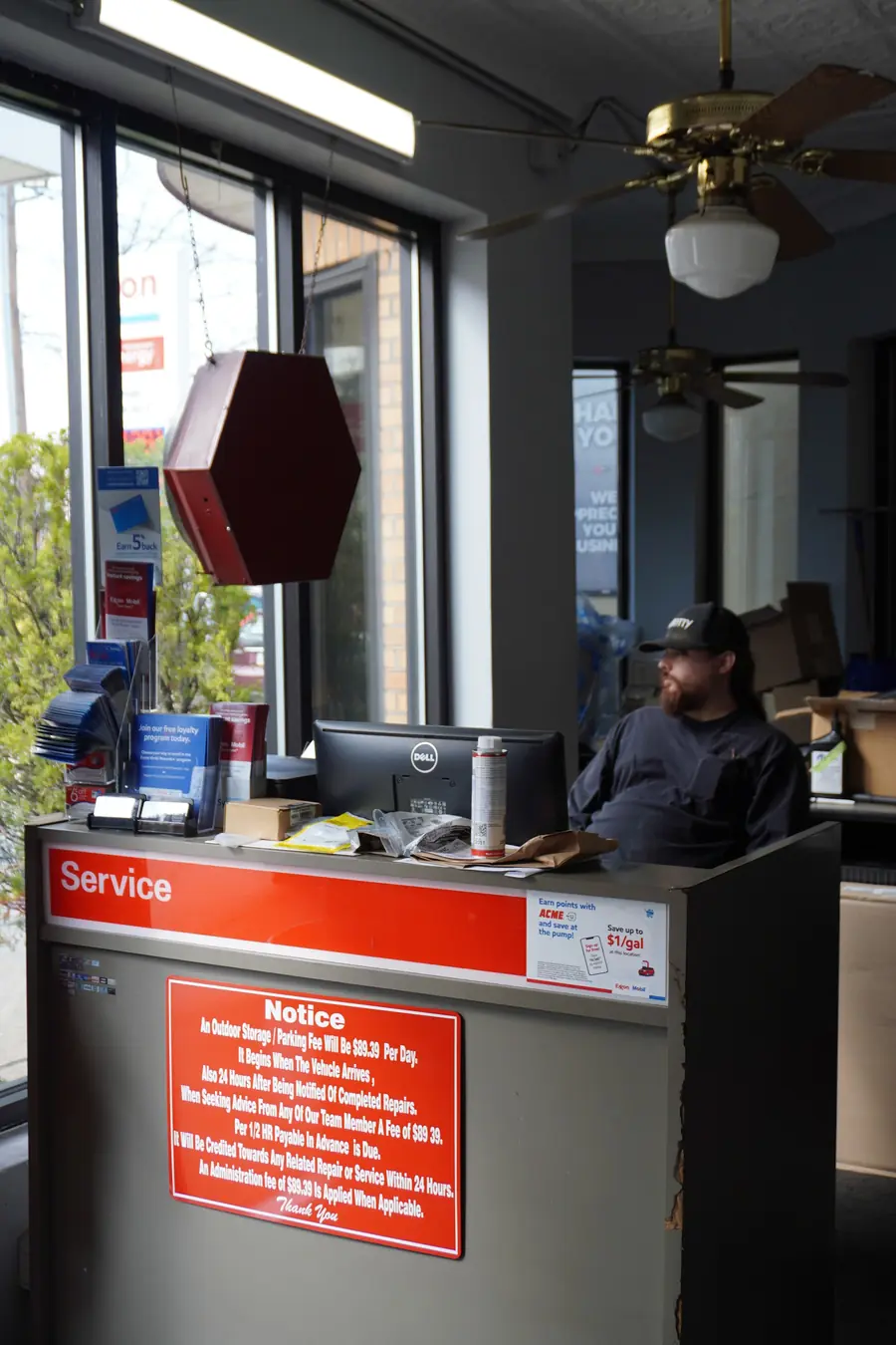 The service desk inside Twin Towers